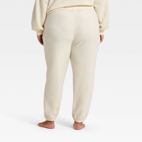 NWT Auden Teddy Fleece Jogger Pants Off White XXL - Picture 2 of 11